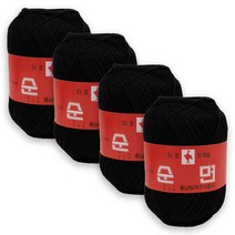 타조 순면 30수 구정뜨개실 4p, 139 블랙, 4개