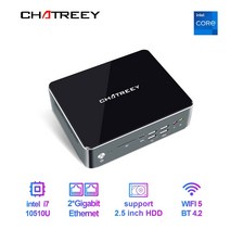 Chatreey-미니 pc i7 10510U i5 10210U Nvme SSD 윈도우즈 11 게임용 데스크탑 컴퓨터 2xGigabit 이더넷, 02 i7-8565U_02 AU, 06 8G 512G SSD 1TB HDD