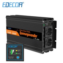 EDECOA 1500W 2500W 순수 사인파 전력 인버터 DC 12V AC 220V 230V 240V 오프 그리드 태양 광 컨버터 자동차, CN, 1.0 버전