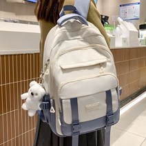 순순몰 남녀공용 대용량 학생 가방 키링인형 백팩
