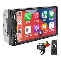 카오디오 Carplay 7 인치 터치 스크린 라디오 블루투스 및 백업 카메라 전화 미러 링크 오디오 수신기와 더, 01 Black