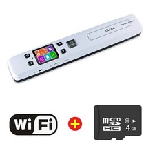 무선바코드스캐너 택배스캐너 qr코드리더기 iscan wifi 휴대용 스캐너 a4 문서, 와이파이 4g SD 카드