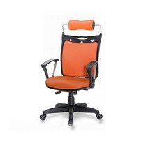 듀얼백 목받침 사무실 학생 공부 책상 등받이 요추 바퀴 의자 C1100, 오렌지