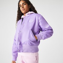 라코스테 라이브 퀼팅 나일론 봄버 패딩 퍼플 보온 아우터 레인 재킷 Quilted Nylon Bomber Jacket