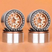 CNC 알루미늄 합금 19 비드락 휠 림 110 RC 크롤러 자동차 축 SCX10 90046 AXI03007 Yikong VS410 Redcat Gen8 용 24PCs, LT18050 Brown 4pc