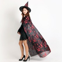 할로윈 블러드 망토+모자세트 (블랙), 상세 설명 참조, 색상:화이트