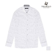 [TREMOLO] 논아이론 스트레치 화이트 클레릭 프린트 셔츠_TGRTLUY1378