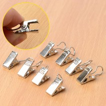 커텐찝게 커튼집게 미니후크찝게 걸이형 스텐 집게 2개 장롱 행거용 장롱용 커튼찝게