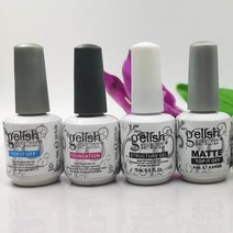No Cleanse Gelish 매트 탑베이스 코트 15ML 세미 퍼머넌트 스터쳐 파운파이션 바니시 필오프베이스 애니 매니큐어용 프라이머 젤 폴리시 세트, 01=Top Coat, 1세트