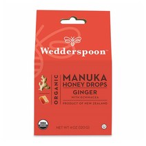마누카 허니 드롭 사탕 Wedderspoon Organic Manuka Honey Drops Ginger 120g, 1개