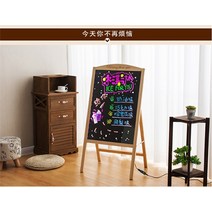 이젤 벽걸이 led 메뉴보드 블랙보드 네온보드 발광다이오드(LED) 형광판 광고용 스크린도어 컬러 소칠판 발광판 매장 상업용 노점전자, 01 L71-무발광 원목 걸이식 트럼펫60*40cm