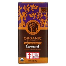 Equal Exchange Organic Dark Chocolate Caramel Crunch with Sea Salt 55% Cacao 2.8 oz (80 g), One Color, One Size