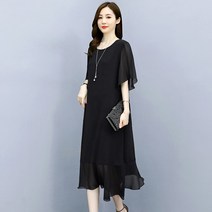 중년 슬림라인 여름롱 60대 루즈핏 비치웨어 3040원피스 휴양지 빅사이즈 88 쉬폰원피스