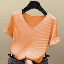 코발트 블루 셔츠 파란색 블라우스 남방 난방 베라 노 반팔 화이트 v넥 니트 탑 E403