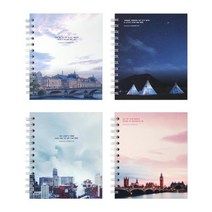 ▨¶2500 쓰임앤끌림 사각 스프링 노트(선셋)¶▧ 0627 PLAB:), 단품(랜덤)