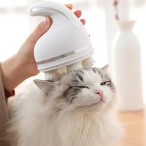 고양이 안마기 마사지기 강아지 반려동물 두피 마사지 전동 머리 긁개 자동 브러시 기계, B. 화이트 업그레이드 +2단계 조절
