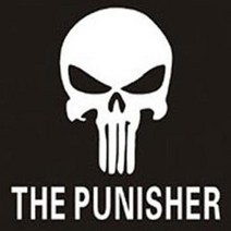 THE PUNISHER 해골 스티커 자동차 더 퍼니셔 튜닝 데칼 스티커, 반사화이트, 1개