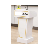 목재강의대 교수용 강당 교회 회의실 발언대 강의단상, 흰색 골드 테두리x 서랍x