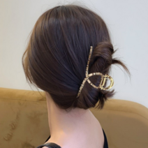 올리버 진주 큐빅 심플 꼬임 집게핀