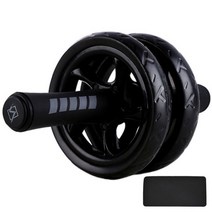ab슬라이드 복근 뱃살 뱃살빼는 운동 기구 롤러 체육관 트레이너 근육 훈련 홈 장비 더블 휠 복부 에너지, [01] Black