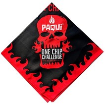 제네릭(제네릭) Paqui One Chip Challenge 레드 사신 불타는 해골 반다나 손수건 헤드 랩 페이스 넥 스카프 (5팩) 및 화이트 [미국 직배송]