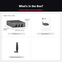 소형 오디오 Fosi Audio-BT20A Pro TPA3255 블루투스 사운드 파워 앰프 300W x2 미니 HiFi 스테레오 클래스 D 저음 트레블 홈 시어터, [04] gray without power
