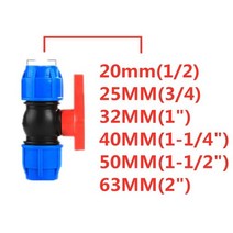 계량기동파방지 배관청소 환기구 에어컨 배수 플라스틱 워터 파이프 퀵 밸브 커넥터 PP 튜브 볼 액세서리, 02 파란_03 Pipe 32mm