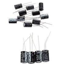10 x 400V 10UF 낮은 ESR 임피던스 전해 커패시터 및 10 x 4.7UF 400V 105C 방사형 전해 커패시터 8x12m, 하나, 검은 색