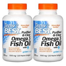 닥터스베스트 오메가3 피쉬오일 퓨리파이드 클리어 1000mg 120정 마린 소프트젤 2개, 120정 마린 소프트젤 X 2개
