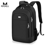 MYBYS 확장형 노트북 남자 백팩, 블랙