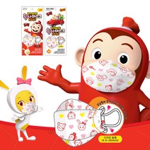 개별포장 KF80 초소형 소형 캐릭터 인쇄 길이조절 유아 어린이 황사 마스크 1매입, KF80 캐릭터 소형 1매입