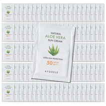 아요델 알로에베라 선크림 1회용파우치 5ml x 50매 + 선크림 500ml 등, 1회용파우치100매