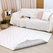 따사룸 유아 PVC 거실 양면 놀이방매트, 헤링본화이트