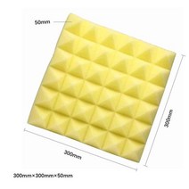 30x30x5cm 방음 폼 사운드 흡수 처리 패널 타일 스튜디오 어쿠스틱 웨지 보호 스폰지 1 개, 04 YELLOW