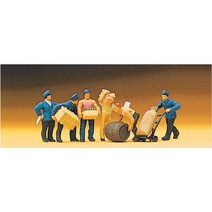 Preiser 10016 디오라마 미니어처 테라리움 짐 옮기는 집배원 우체부 6명 세트 사람 피규어 모형 1:87 사이즈