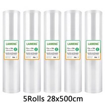 랩핑 머신 실링 기계 진공 YUMYTH Vacuum Bags Rolls 5 Rolls/Lot BPA-Free Sous Vide 식품 실러 포장 플라스틱 보관함, CHINA|5R 28x500cm