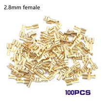 총알 단자 와이어 배선 커넥터 압착 절연 200PCS/100pcs 남성/여성 스페이드 압착 단자 전기 절연 슬리브, 한개옵션1, 04 100pcs 2.8mm female