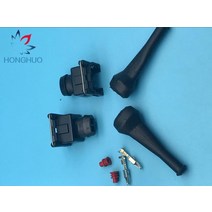 차량용어댑터 자동차소켓보쉬 인젝터 커넥터 Rrepair 키트 (EV1 스타일) 용 고무 부츠가있는 2 핀 주니어, 01 10 pcs