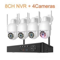 베이비모니터 스마트홈 펫 강아지 카메라 CCTV Techage-8CH 5MP 무선 와이파이 시스템 컬러 나이트 비전 PTZ 보안 비디오 감시 키트 2 웨이 오디오 자동 추적, [01] 없음, [02] 8CH NVR and 4 Camera