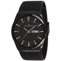 Skagen 메쉬 밴드 SKW6006 남자 시계와 스카 겐 멜비 블랙 티타늄 케이스