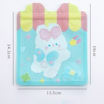귀여운 소분 포장 지퍼백 봉투 밀봉백 실링 지퍼팩 파우치 견과류 투명 슬라이드 반투명 미니 비닐 소형 원두 커피 포장팩 작은 소포장 어린이집 쿠키 포장지 민트래빗