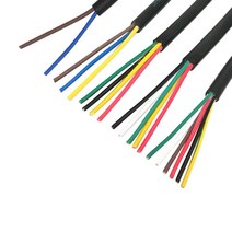 1/5/10 미터 28AWG 케이블 RVV 2/3/4/5/6/8/10/12 코어 제어 신호 구리 와이어 블랙 피복 절연 PVC 전선, 07 10Cores 28 AWG