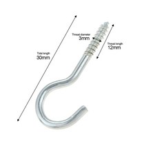 50/20/10/5/2Pcs 나사 천장 컵 후크 그림 프레임 식물 램프 캐비닛 RV 도구 아이 볼트 나선형 행거 C, 04 30mm 20pcs