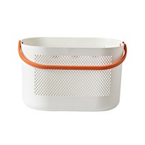 로렘 더블 손잡이 메쉬 욕실 정리 바구니 물빠짐, 오렌지 소 1개