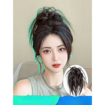 뒷머리 부분 가발 자연스러운 묶음 머리 연출, 1개, (셔틀콕 헤드)블랙 브라운