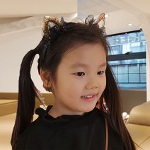 은꽃밴드 고양이 유아 머리띠 할로윈 파티