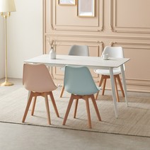 라로퍼니처 에버 1200 1400 포세린 통 세라믹 4인 식탁 세트, 1200 화이트, 스카이블루 의자4