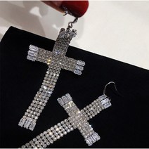 과장된 다이아몬드 십자가 수술 귀걸이 장난 멋있다 클럽 번지점프 개성 유행 귀걸이 귀걸이