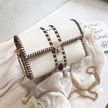 가죽 가방 만들기 DIY 가죽 공예 모던 배색 크로스백, 블랙