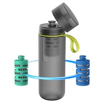 PHILIPS GoZero 보틀 Adventure/ Fitness 필터 포함, 20 oz, Grey with Both Filters, 20oz